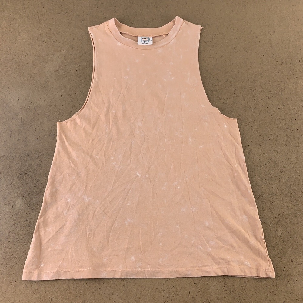 Bloom + Pop Women's Size Medium Nude Washed Crew Neck Sleeveless Tank Top New